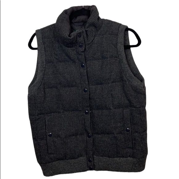 J. Crew Jackets & Blazers - J. CREW Women’s Wool Snap front Charcoal/Black Vest Size M